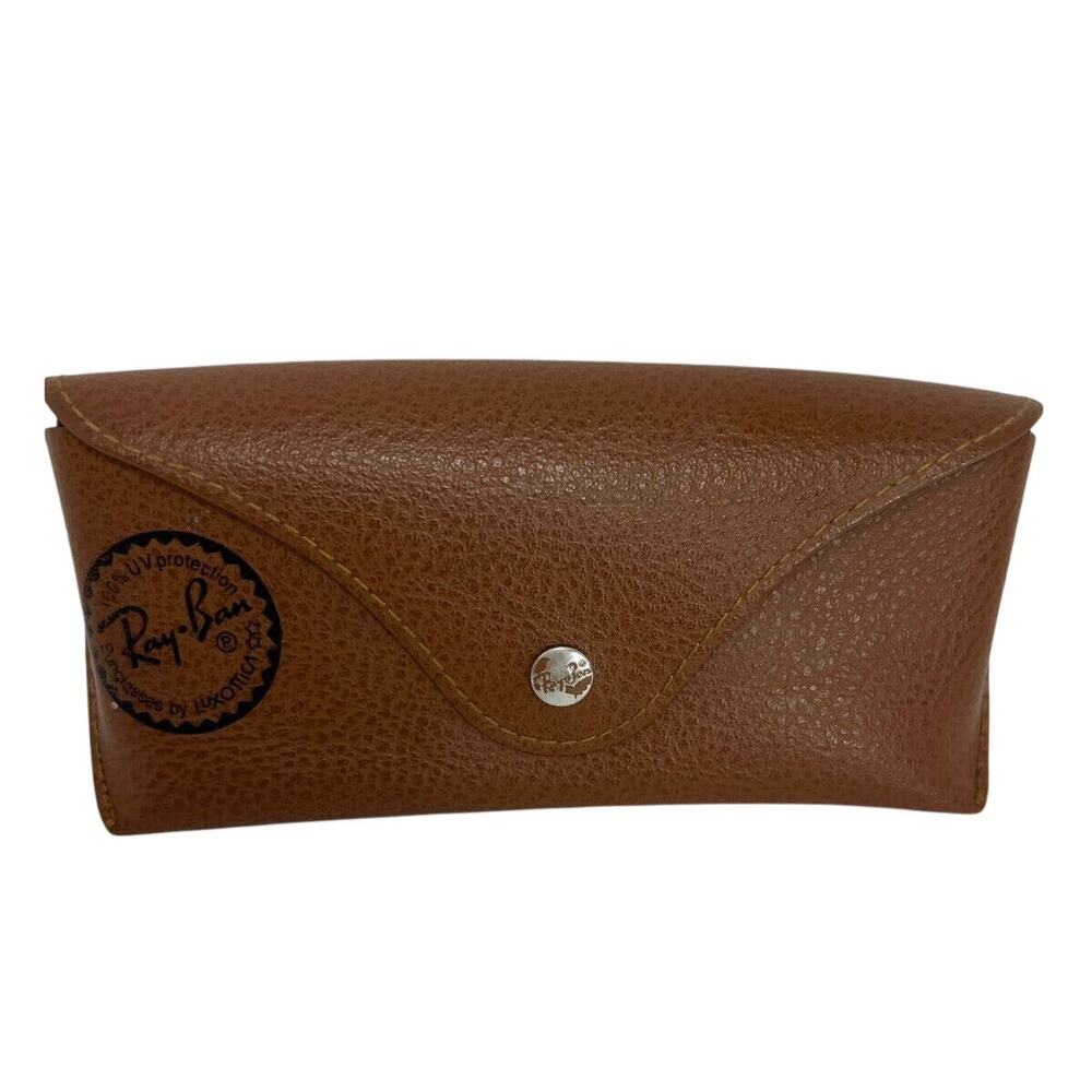 Authentic Ray Ban Brown Leather Glasses Case, Great Condition!